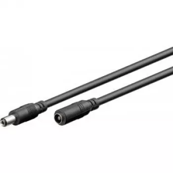Goobay 71399 cabo de extensão DC, 3 m, preto, conectores DC 5,5 x 2,1 mm
