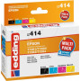 Edding EDD-414 cartuchos de tinta para Epson Stylus Office BX 305 F, compatíveis, multipack preto + ciano + magenta + amarelo (4 unid.)