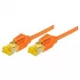 Tecline cabo patch Cat 6A S/FTP (S-STP), RJ-45 para RJ-45, 0,5 m, laranja