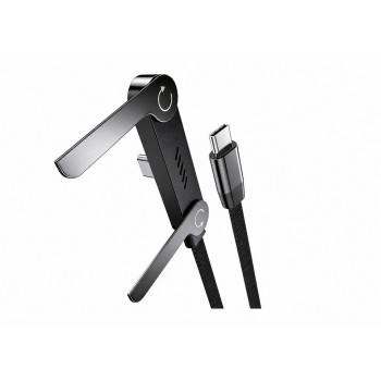 Vakoss TC-U570 cabo USB-C para USB-C com função de suporte, 100 W, 1 m, preto