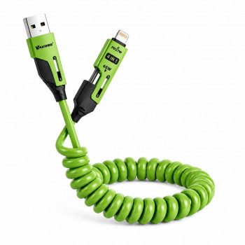 Vakoss MLU680G cabo 4 em 1, 1,5 m, 60 W, 3 A, QC/PD, verde