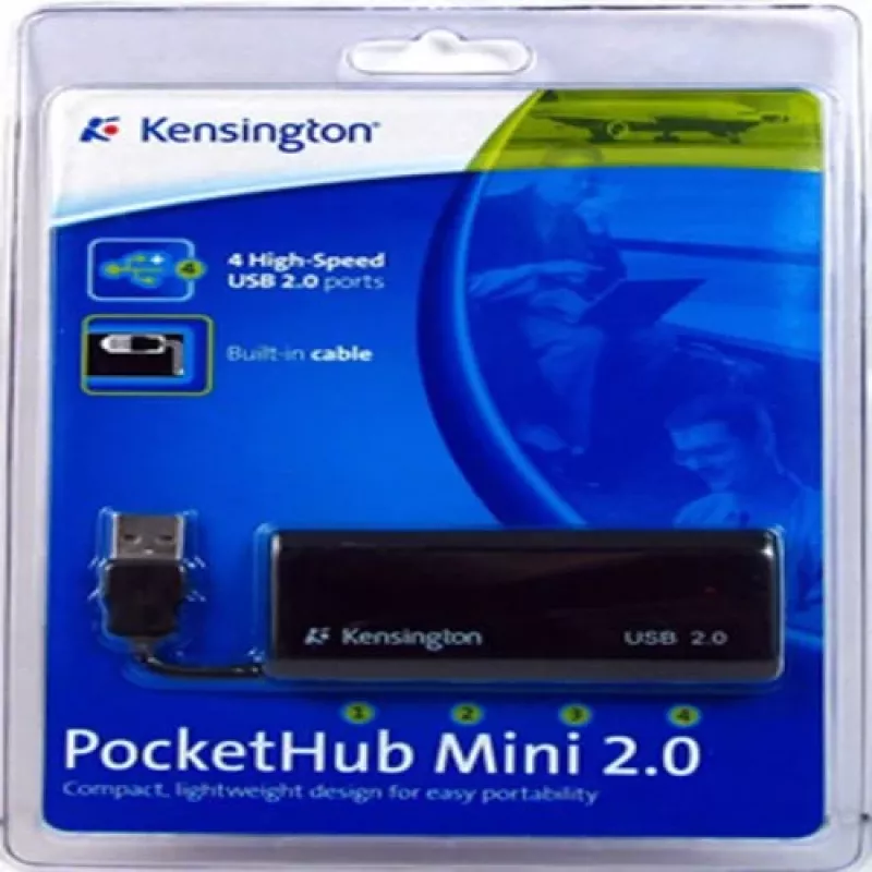 Kensington PocketHUB Mini hub USB 2.0, 4 portas (33399EU)