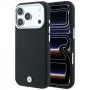BMW Sign Inclined Deboss Letters MagSafe capa para iPhone 18 Pro Max / 17 Pro Max, preta