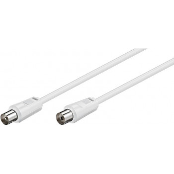 Goobay 27002 cabo de ligação de antena, ficha IEC/coaxial – tomada IEC/coaxial, 1,5 m, branco