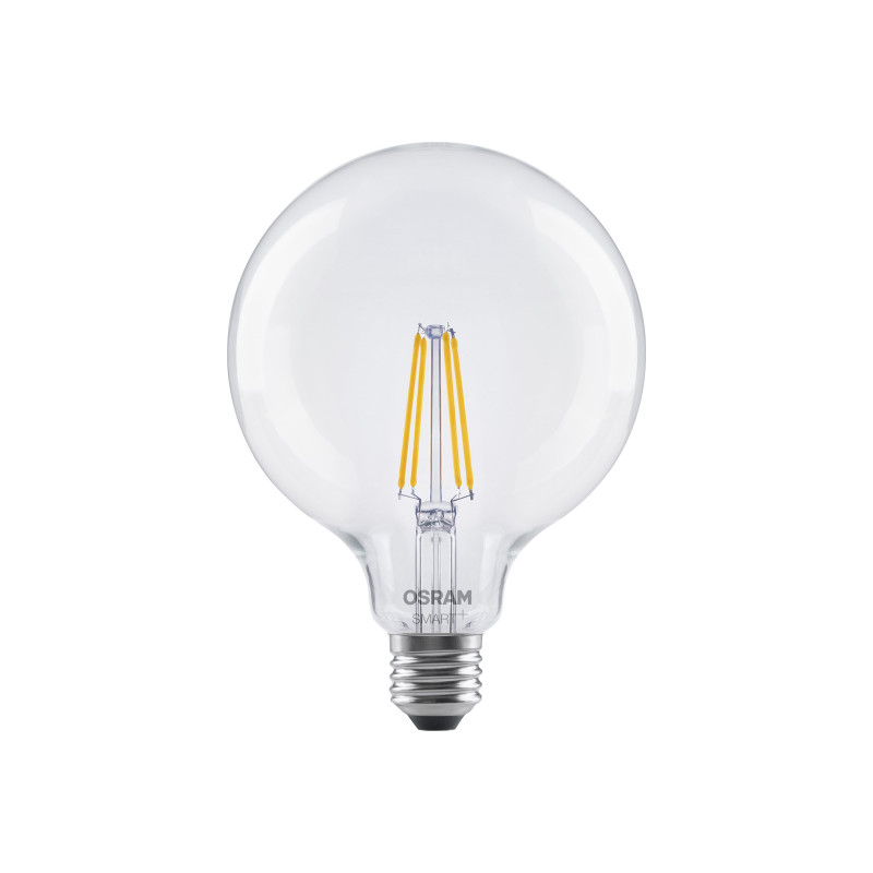Osram SMART+ MATTER Filament Dimmable Classic Globe 827 lâmpada inteligente de filamento, E27, 6 W, branco quente, Wi-Fi