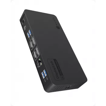 ICY BOX IB-DK2255AC estação de ancoragem 11 em 1 para portátil, chip DL6950, 2x saída de vídeo (2x DP/HDMI 4K@60 Hz), 96 W PD para o anfitrião, Gigabit LAN, anfitrião C+A 10 Gbps, preta
