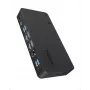 ICY BOX IB-DK2255AC estação de ancoragem 11 em 1 para portátil, chip DL6950, 2x saída de vídeo (2x DP/HDMI 4K@60 Hz), 96 W PD para o anfitrião, Gigabit LAN, anfitrião C+A 10 Gbps, preta