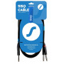 SSQ JSJM1 SS-1452 cabo de áudio, jack estéreo – 2x jack mono, 1 m, preto