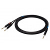 SSQ JSJM1 SS-1452 cabo de áudio, jack estéreo – 2x jack mono, 1 m, preto