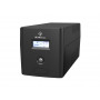 Alantec AP-BK1000-02 fonte de alimentação ininterrupta UPS 1000VA/600W, formato torre, LCD, 4×CEE 7/3, USB, baterias VRLA 2×7Ah
