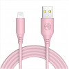 Tellur cabo de silicone USB para Lightning, 3 A, 1 m, rosa