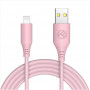 Tellur cabo de silicone USB para Lightning, 3 A, 1 m, rosa
