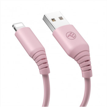 Tellur cabo de silicone USB para Lightning, 3 A, 1 m, rosa