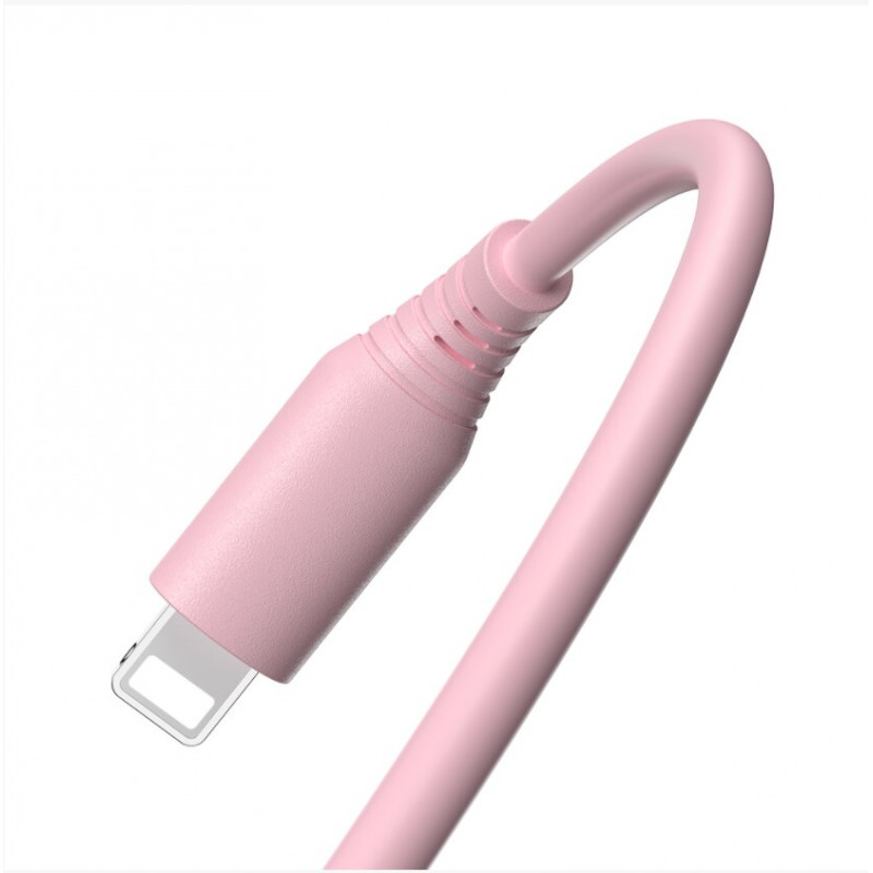 Tellur cabo de silicone USB para Lightning, 3 A, 1 m, rosa