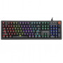 Marvo KG917 teclado mecânico para jogos, disposição US, RGB, interruptores Jixian Blue, USB, preto