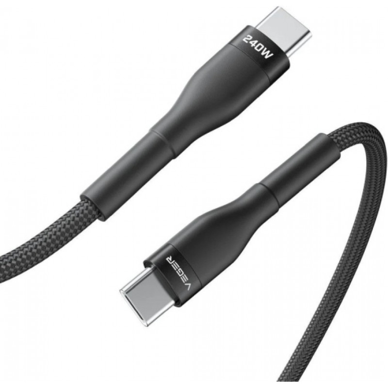Veger CC03 cabo USB-C para USB-C, PD 48 V 5 A 240 W, 1,5 m, preto