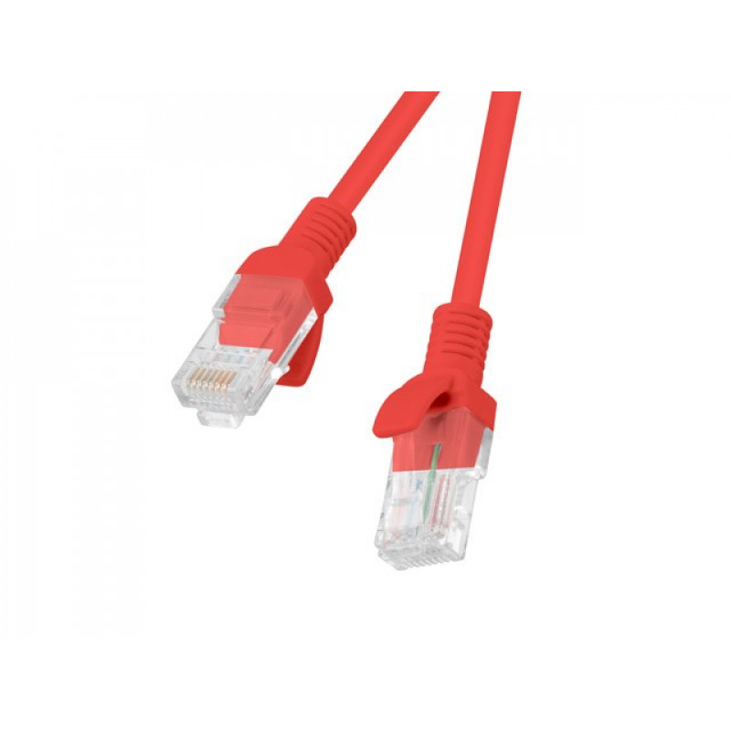 Lanberg PCU6-10CC-0025-R cabo de rede RJ45 Cat.6 U/UTP, 0,25 m, vermelho