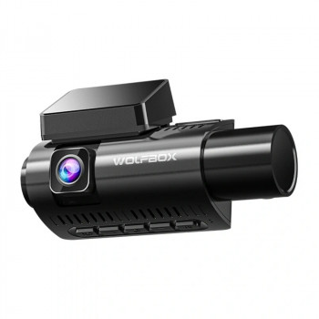 WOLFBOX i07 câmara para automóvel, frontal 2,5K + traseira e interior 1080p, Wi-Fi