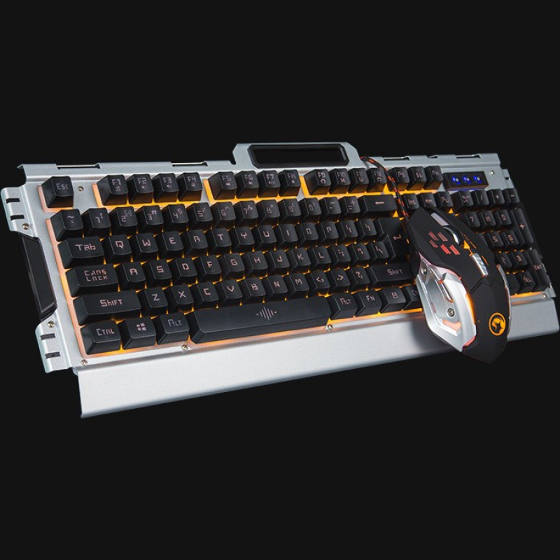 Marvo CM303 CZ conjunto de teclado, auscultadores e rato, prateado