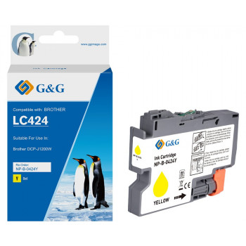 G&G cartucho de tinta para Brother 424 LC-424Y, amarelo, compatível