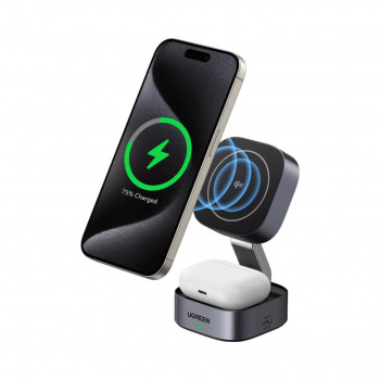 Ugreen X227 carregador sem fios, 1x USB-A, 2x USB-C, 3 A