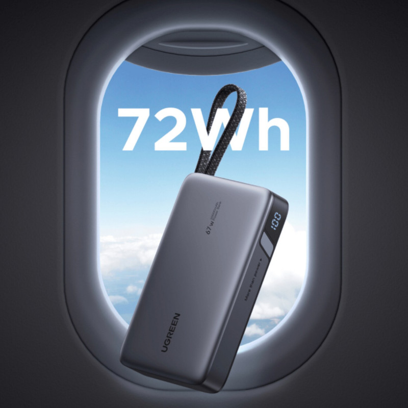 Ugreen PB550 power bank, 20000 mAh, cinzento
