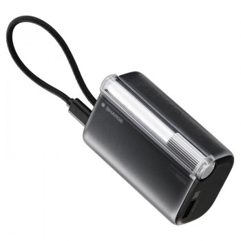 SHARGE Flow 3 bateria externa, 10 000 mAh, 45 W PD, cabo USB-C, preta