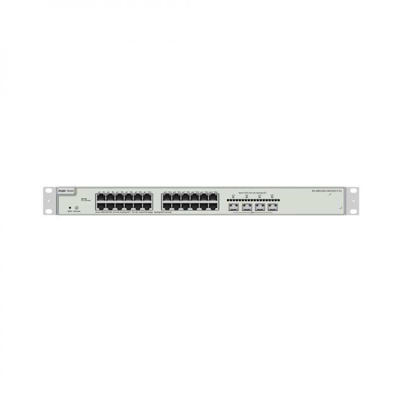 Reyee RG-NBS5200-24GT4XS-P-V2 switch PoE gerível, 24 portas + 4x SFP+