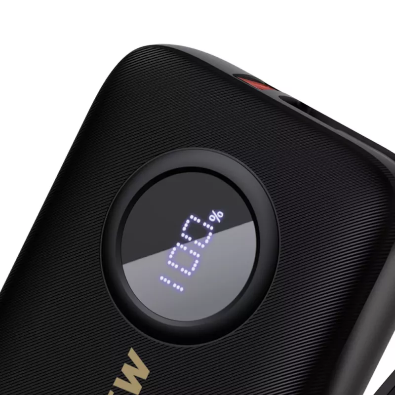 Dudao DDA344 bateria externa de 10 000 mAh, PD 22,5 W, com cabo integrado, preta