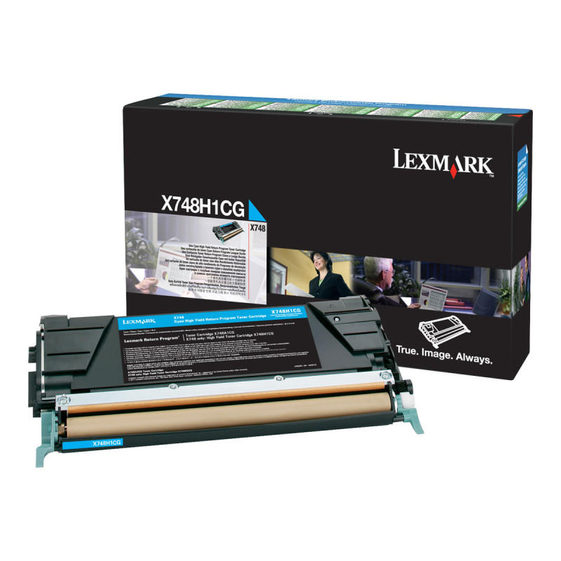 Lexmark X748H1CG cartucho de toner para X748de, X748de LDS, X748de Statoil, X748dte, ciano