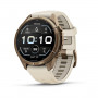 Garmin Fenix 9 Pro 010-04335-26 smartwatch, 43 mm, titânio Autumn Gold, bracelete de silicone creme/cinzento francês