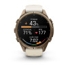 Garmin Fenix 9 Pro 010-04335-26 smartwatch, 43 mm, titânio Autumn Gold, bracelete de silicone creme/cinzento francês