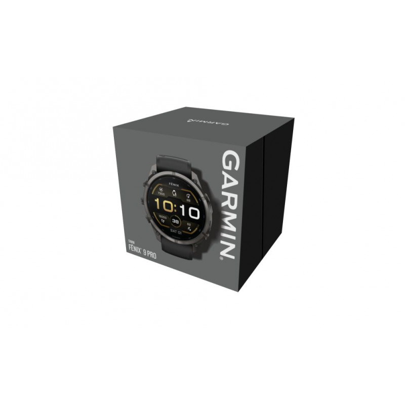 Garmin Fenix 9 Pro 010-04337-16 smartwatch, 51 mm, titânio DLC Carbon Gray, bracelete de silicone preta/Pebble Grey