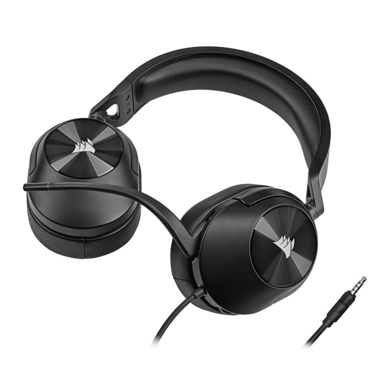 Corsair HS55 Surround CA-9011260-AP auscultadores para jogos com fio e microfone, Dolby Audio 7.1, preto carbono