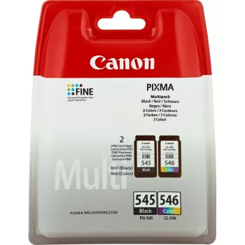 Canon PG-545 / CL-546 multipack de cartuchos de tinta 8287B006, preto + cor (ciano, magenta, amarelo) (2 un.)