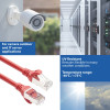 ACT FC2552 cabo de rede CAT6A S/FTP ultraflexível, 0,25 m, TPE, RJ45, com proteção anti-enganche, vermelho