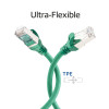 ACT FC2752 cabo de ligação S/FTP CAT6A ultraflexível, 0,25 m, TPE, com proteção anti-encravamento, verde