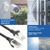 ACT FC2952 cabo de ligação S/FTP CAT6A ultraflexível, 0,25 m, TPE, com proteção anti-encravamento, preto