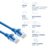 ACT FC1600 cabo de ligação CAT6A U/UTP ultraflexível com fichas RJ45, 0,5 m, TPE, com proteção contra enganchamento, azul