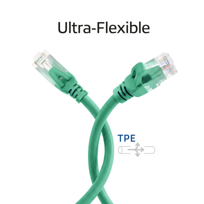 ACT FC1705 cabo patch U/UTP CAT6A, TPE, ultraflexível, RJ45, 5 m, verde