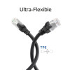 ACT FC1902 cabo de ligação de rede CAT6A U/UTP ultraflexível, 2 m, TPE, RJ45 com proteção antienganche, preto