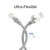 ACT FC2001 cabo de ligação de rede CAT6A S/FTP ultraflexível, 1 m, TPE, RJ45 com proteção antienganche, cinzento