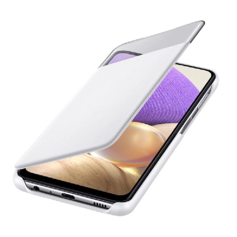 Samsung Smart S View Wallet Cover capa para Galaxy A32 5G, branca