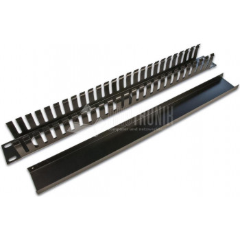 Wirewin KRP 1U BL 19" painel passa-cabos com tampa, preto RAL9005