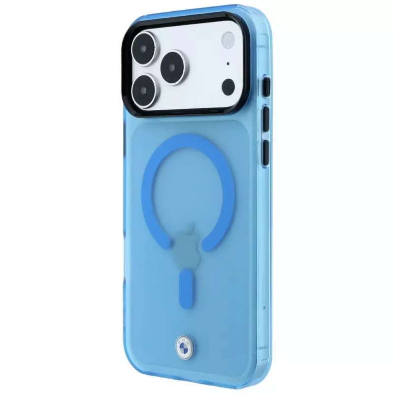 BMW BMW001318 Sign Frosted IML & Metal Logo capa MagSafe para iPhone 18 Pro Max / 17 Pro Max, azul