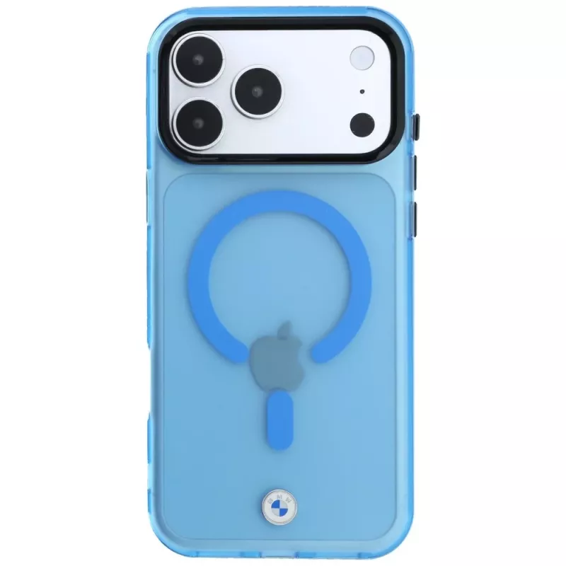 BMW BMW001318 Sign Frosted IML & Metal Logo capa MagSafe para iPhone 18 Pro Max / 17 Pro Max, azul