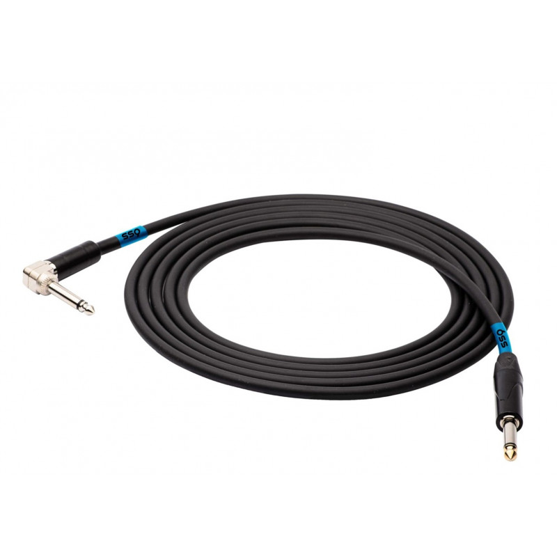Cabo SSQ JMPJMK2 SS-1440 jack mono – jack mono (ângulo de 90 graus), 2 m, preto