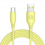 Cabo de silicone Tellur TLL155400 de USB para Type-C, 3A, 1 m, amarelo