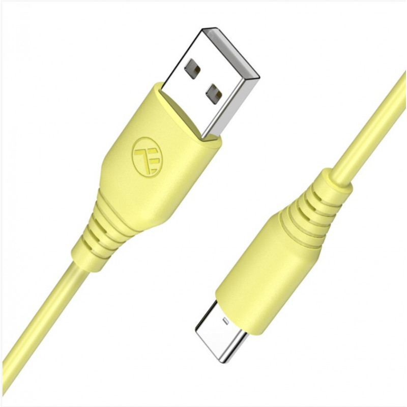 Cabo de silicone Tellur TLL155400 de USB para Type-C, 3A, 1 m, amarelo