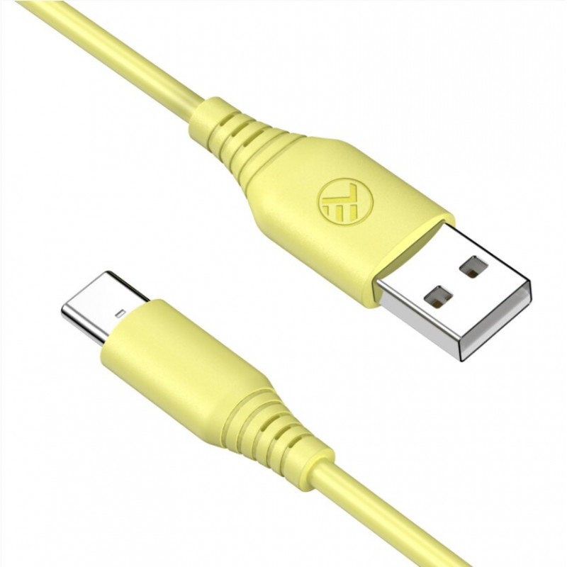 Cabo de silicone Tellur TLL155400 de USB para Type-C, 3A, 1 m, amarelo